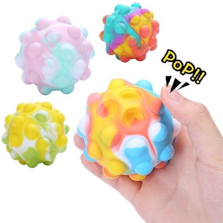 3D Pop it Fidget Ball Toys w/light Decompression Finger Squeeze Toy ...