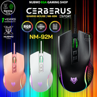 ? GAMING NUBWO NM-92M GAMING MOUSE เมาส์เกมมิ่ง MACRO CERBERUS เมาส์มาโคร มีไฟ RGB DPI 12800 เหมาะสำหรับเล่นเกม #NM 92