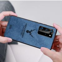 Floveyoo เคสผ้าใบสำหรับ Huawei P30 Lite P20 Pro P40 P Smart Z 2019เคสผ้า Elk Deer ที่ใช้ตกแต่งภายนอกผิวนอกสำหรับ Huawei Mate 20 40 30 Pro 20X 10