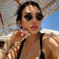 【lz】♧  Óculos de sol poligonais para mulheres óculos retrô para senhoras tendência luxo condução óculos de viagem Uv400 Designer Brand 2023