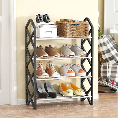 4 Tiers Holder Multifunctional Hanger Assembly Storage Shelf Shoecase Practical Shoe Cabinet For Home