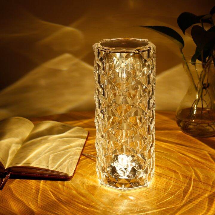 crystal rose diamond night lamp