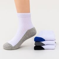 【LZ】✆☃❈  Meias de algodão puro para meninos e meninas meias de estudante respirável absorção de suor esporte macio branco qualidade 4 pares tamanho 16-24cm