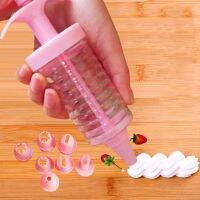 【hot】 1 set Plastic 8 Nozzles Icing Syringe Mold Decorating Piping Tips Set Decoration ！