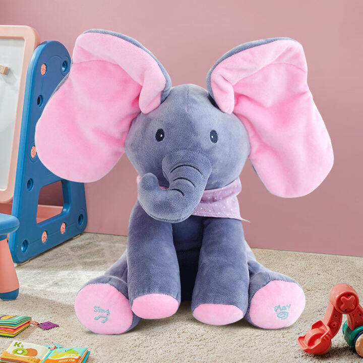 Talking elephant plush hot sale toy with music