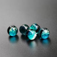 10pcs/Lot 8mm 10mm 12mm Lampwork Glass Beads Luminous Lampwork Beads Ocean blue Color for jewelry Making