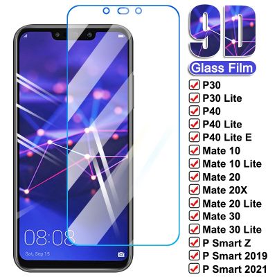 P40ไลท์ Huawei P30กระจกนิรภัยสำหรับ9D,อีพีสมาร์ท2019 2020ปกป้องหน้าจอเมท30 20 10 20X ฟิล์มป้องกัน