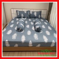 BedHome ผ้าปูที่นอน ลายขนนกเทามิ้น ✳️มี3.5ฟุต/5ฟุต/6ฟุต Fitted Sheet King,Queen,Single ผ้านิ่ม ไม่ร้อน รหัส60181.