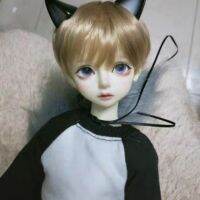 (Only Wig)bjd sdDoll Boy Uncle Wig Milk Tea Brown Side Bangs High-Temperature Fiber Short Hair