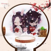 SHINNIY Hua Cheng โมเดลฟิกเกอร์คอลเลกชั่นจาน Xie Lian การ์ดของเล่นกระจกตั้งโต๊ะ Tian Ci Fu หุ่นโมเดลของเล่นอะคริลิคยืนอวยพรอย่างเป็นทางการจากสวรรค์