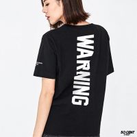 Just Say Bad ® เสื้อยืดลาย รุ่น Warning สีดำ ( ลิขสิทธิ์แท้ ) แขนสั้น เสื้อยืดผู้หญิง M L XL 2XL  TS