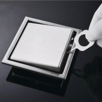 1pc Tile Insert Square Floor Waste Drain Bathroom Grates Shower Drain 304 Stainless Steel Large Flow Drainer