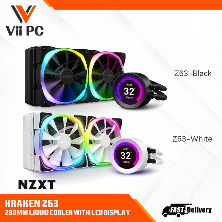 NZXT-RL-KRZ63-01 Kraken Z63 RGB 280mm Liquid Cooler with LCD