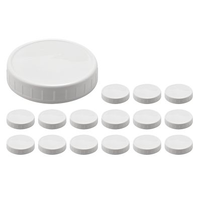 16 Pack Wide Mouth Jar Lids,Plastic Storage Caps for Canning Jars,Leak-Proof and Anti-Scratch Resistant Surface