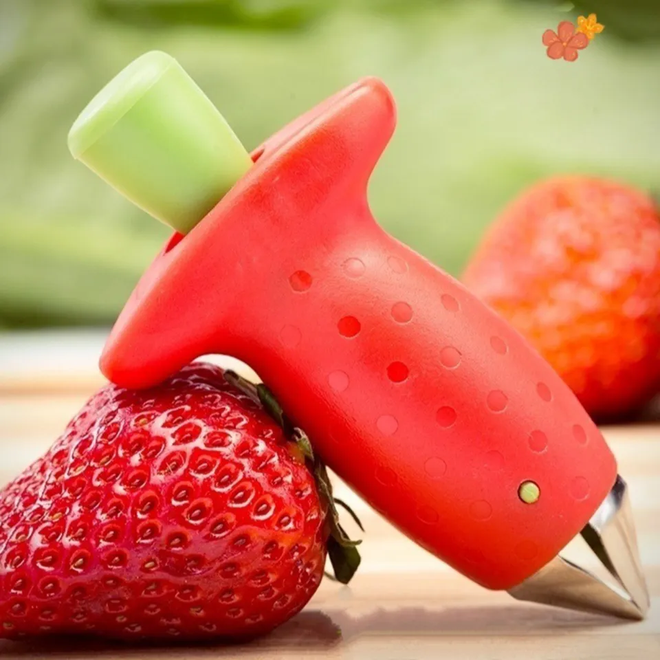 Strawberry Huller Fruit Slicer Set, Berry Stem Leaves Huller Gem Remover  Removal Fruit Peeling Tool Kitchen Gadgets Corer Easy for Remove Strawberry