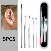 5pcs Stainless Steel Ear Pick Wax Curette Remover Ear Cleaner Care Earpick Set Ear Clean Tool Health Accessories