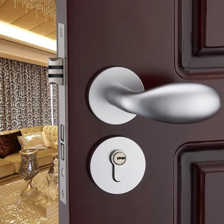 Silent door lock indoor door handle lock set lock door handle bedroom