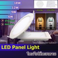 ชุดโคมดาวไลท์ โคมติดฝ้า โคมติดเพดาน LED PANEL แบบฝัง หน้าขาวกลมแหละหน้าขาวเหลี่ยม