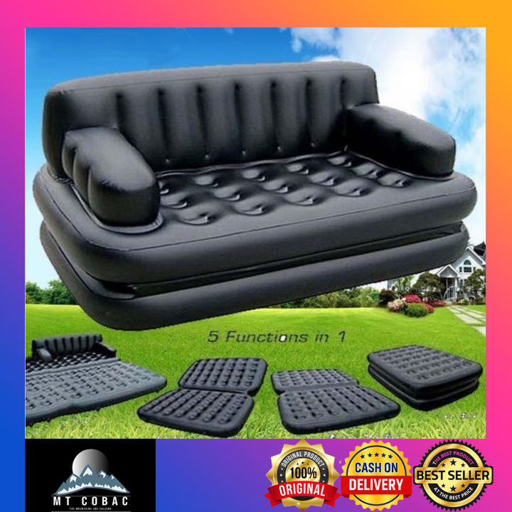 Inflatable Sofa Air Bed Couch Black
