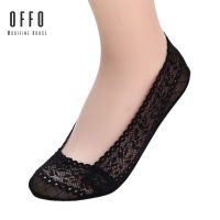 Offo.Shop ถุงเท้าข้อเว้า ZS1 มาใหม่!! ⚡  ถุงเท้าแฟชั่นผู้หญิง ถุงเท้าผ้าฝ้ายลายลูกไม้ ผ้าซับในบางเบาถุงเท้า  พร้อมส่ง