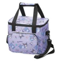 Sanrio Kuromi Nylon Printed Multifunctional Large Insulated Lunch Box Bag with Crossbody Version Picnic Lunch Box Storage Bag