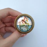 A.C.S Mermaid Cabinet Dresser Knobs pull Glass Cabochon Knob Domed Cabinet Knobs Furniture Knobs door handle Door Hardware Locks