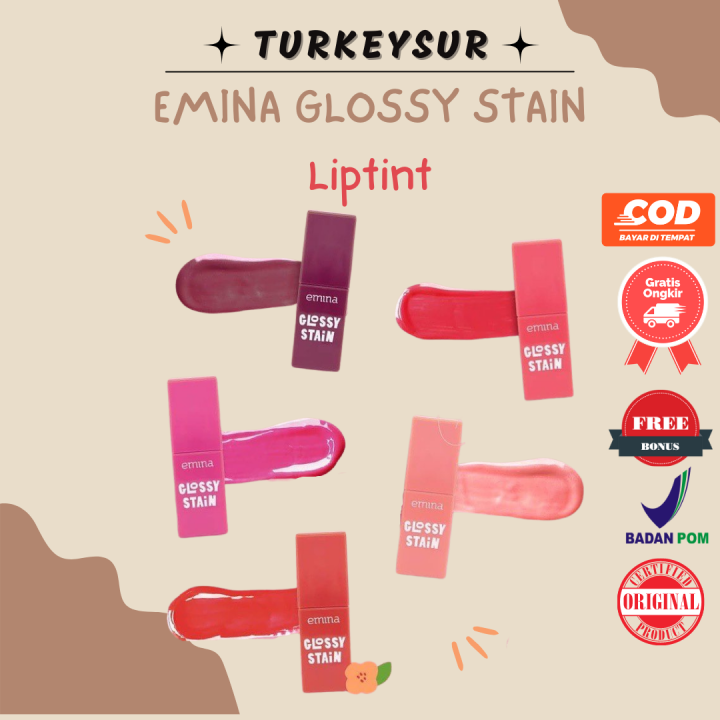 Emina Glossy Stain Glosy Stain 3gr Lip Tint Liptint Gloss 01 Autumn