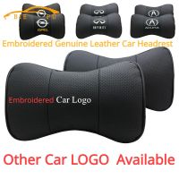 ✷✇✆ BIEPU Car Headrest Original Genuine Leather Neck Rest Headrest Cushion Pillow Any Car Logo Customized Auto Accessories Pillow