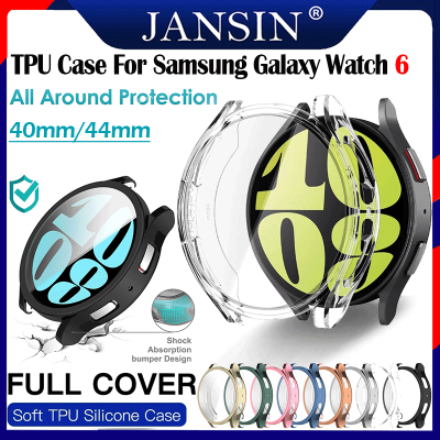 jansin เคส สำหรับ Samsung Galaxy Watch 6 40มม 44มม เคสกันรอยหน้าปัดนาฬิกาข้อมืออัจฉริยะ สำหรับ Galaxy Watch 6 case