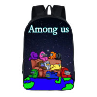 รุ่นใหม่ among us อุปกรณ์ต่อพ่วงเกมกระเป๋านักเรียนเด็กโพลีเอสเตอร์ความจุขนาดใหญ่กระเป๋าเป้นักเรียนลดภาระ