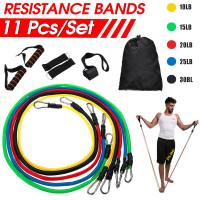 11PCS Resistance Bands Set Bodybuilding Home Gym Equipment Professional Weight Training Fitness Elastic Rubber Bands Expander Exercise Bands