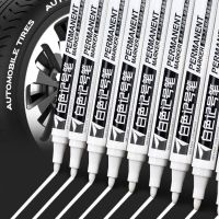 1pcs Permanent Oily White Markers Pens Waterproof Tire Painting Graffiti Environmental Gel Pen Notebook Drawing Supplie Highlighters Markers