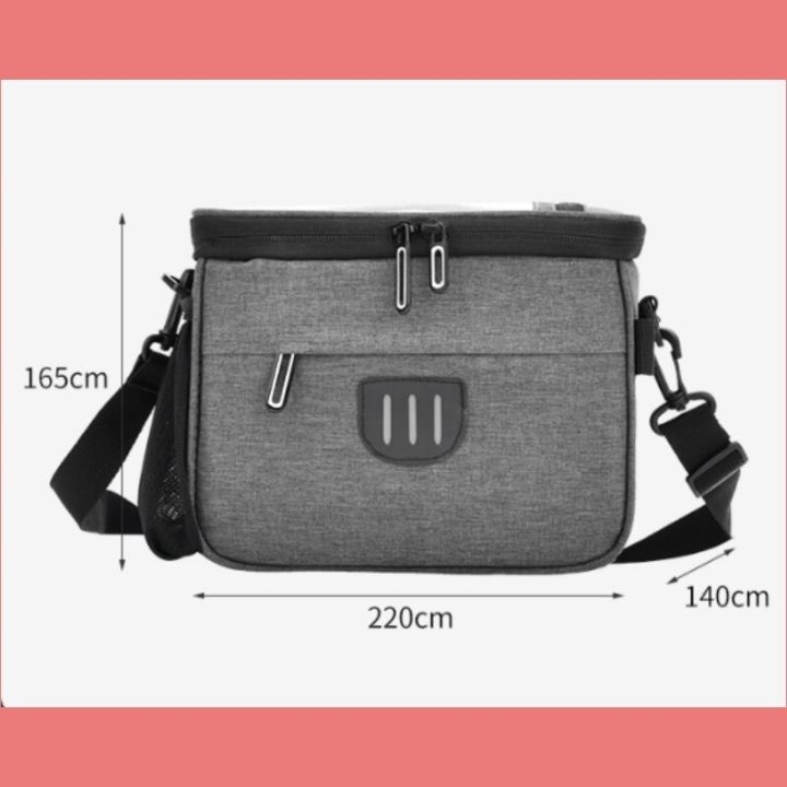 bike-insulated-handlebar-bag-mtb-phone-holder-with-touch-screen-strap-front-pack-steering-wheel-bag-5l-capacity-cycling-basket-power-points-switches