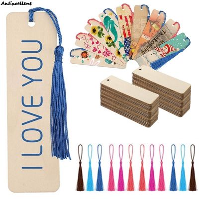 36pcs Wooden Blank Bookmarks Book Page Clips Rectangular Thin Hanging Tags For Kids Student Diy Supplies School Stationery