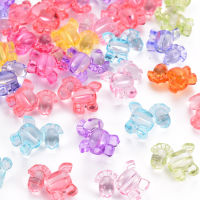 50pc Transparent Acrylic Beads Horse Mixed Color 17x17x8mm Hole: 2mm