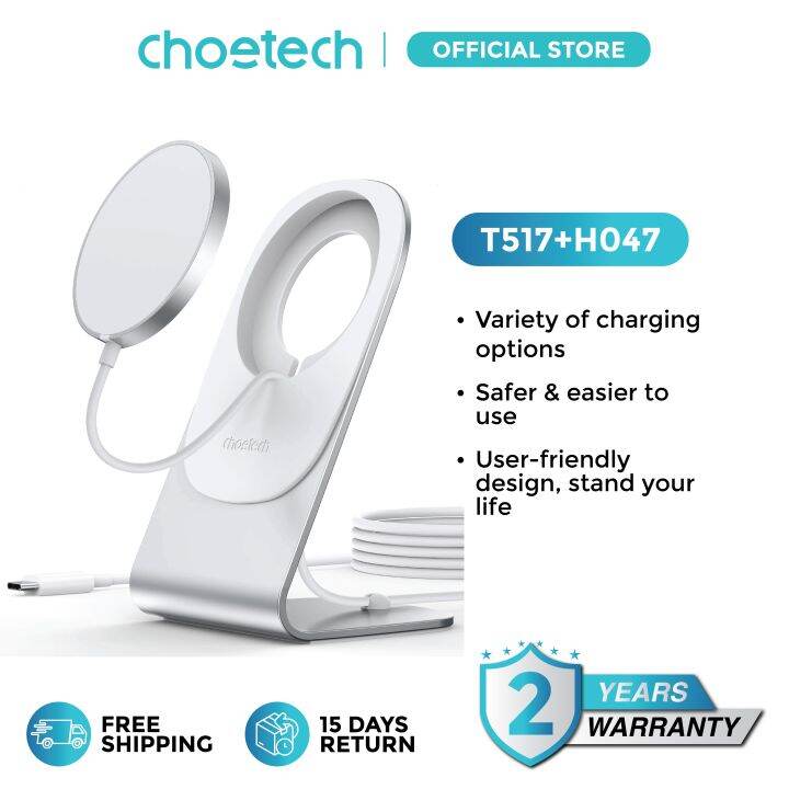 Choetech T517 + Holder 15w Magsafe Wireless Charger White