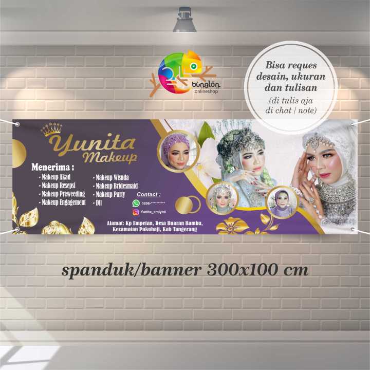 300x100 Spanduk Banner Salon Kecantikan, Eyelash, Nail Art, Dll ...