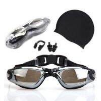 Swimming Goggles Four-Piece Suit Professional HD Anti-Fog UV  Acetate Eyeglasses Frames Adult Waterproof Adjustable Swim Glasses Goggles