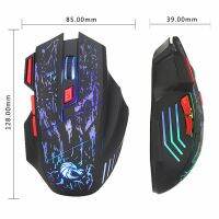 【Thriving】 Aziz Electronics Mouse Komputer ตามหลักสรีรศาสตร์ Mouse Gaming RGB แบบมีสายเมาส์เกมเมาส์3200Dpi พร้อมไฟแบ็คไลท์ LED 7ปุ่มสำหรับแล็ปท็อป PC