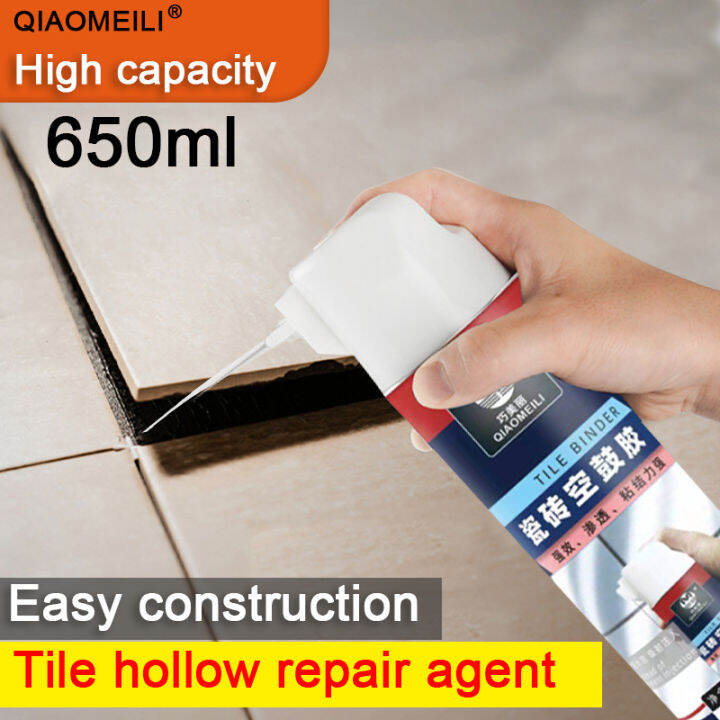 High capacity🔥 QIAOMEILI tile glue 650ml With needle tube, Used to repair the hollow bulge of