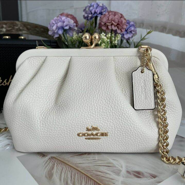 Original Coach Nora Kisslock Crossbody In Pebble Leather Women's