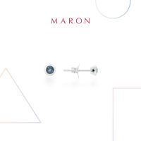 MARON✨ [ของแท้] ต่างหูเสริมดวง ต่างหูพลอยแท้ เงินแท้ แถมฟรี ผ้าเช็ดเครื่องประดับ มีใบรับประกัน พร้อมกล่อง พร้อมส่ง I My DAYS Stud Earrings with Blue Topaz