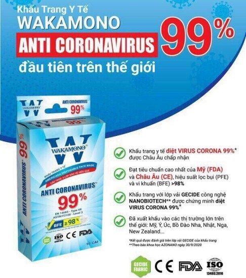 Hcm combo 10 hộp  hộp 10c khẩu trang y tế wakamono diệt 99% virus corona - ảnh sản phẩm 4