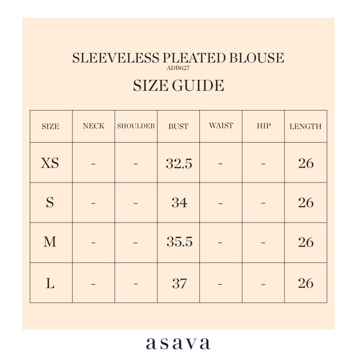 asava-rs22-sleeveless-pleated-blouse-เสื้อผู้หญิง-อาซาว่า-คอกลม-แขนกุด-ผ้าพลีท