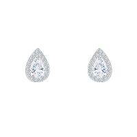 [MM75] WEIMANJINGDIAN ยี่ห้อ Halo Teardrop Cubic Zirconia CZ Zircon คริสตัลต่างหูสตั๊ดสำหรับหญิงสาวเจ้าสาวหรือเครื่องประดับเพื่อนเจ้าสาว