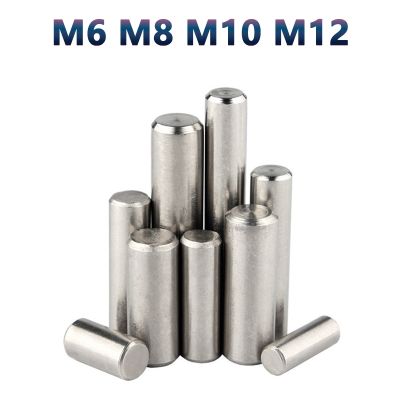 M6 M8 M10 M12 silinder Pin menemukan Dowel Pin 304 baja tahan karat poros tetap batang padat panjang 6mm-100mm