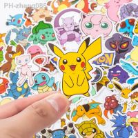 50/100Pcs Pokemon Stickers Kawaii Pikachu Skateboard Bicycle Guitar Laptop Kids Waterproof Stiker Toys