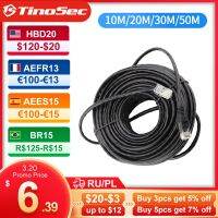 TinoSec สายเคเบิลเครือข่าย RJ45 10ม. 20ม. 30ม. 50ม. กลางแจ้งสาย Lan ตัวผู้ไปยังตัวผู้กันน้ำได้สำหรับแล็ปท็อปเราเตอร์พอยระบบกล้องไอพี