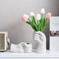 Ceramics Fist Art Vase Creative Flower Pot Living Room Bedroom Desktop Decoration Garden Cafe Office Ornaments Nordic Home Decor