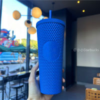 Starbuck New Cup 2022 Christmas Klein Blue Straw Cup ทุเรียน Cup Desktop Oversized Drinking Cup Simple